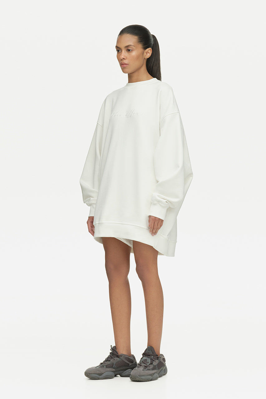 White Embroidered Sweatshirt