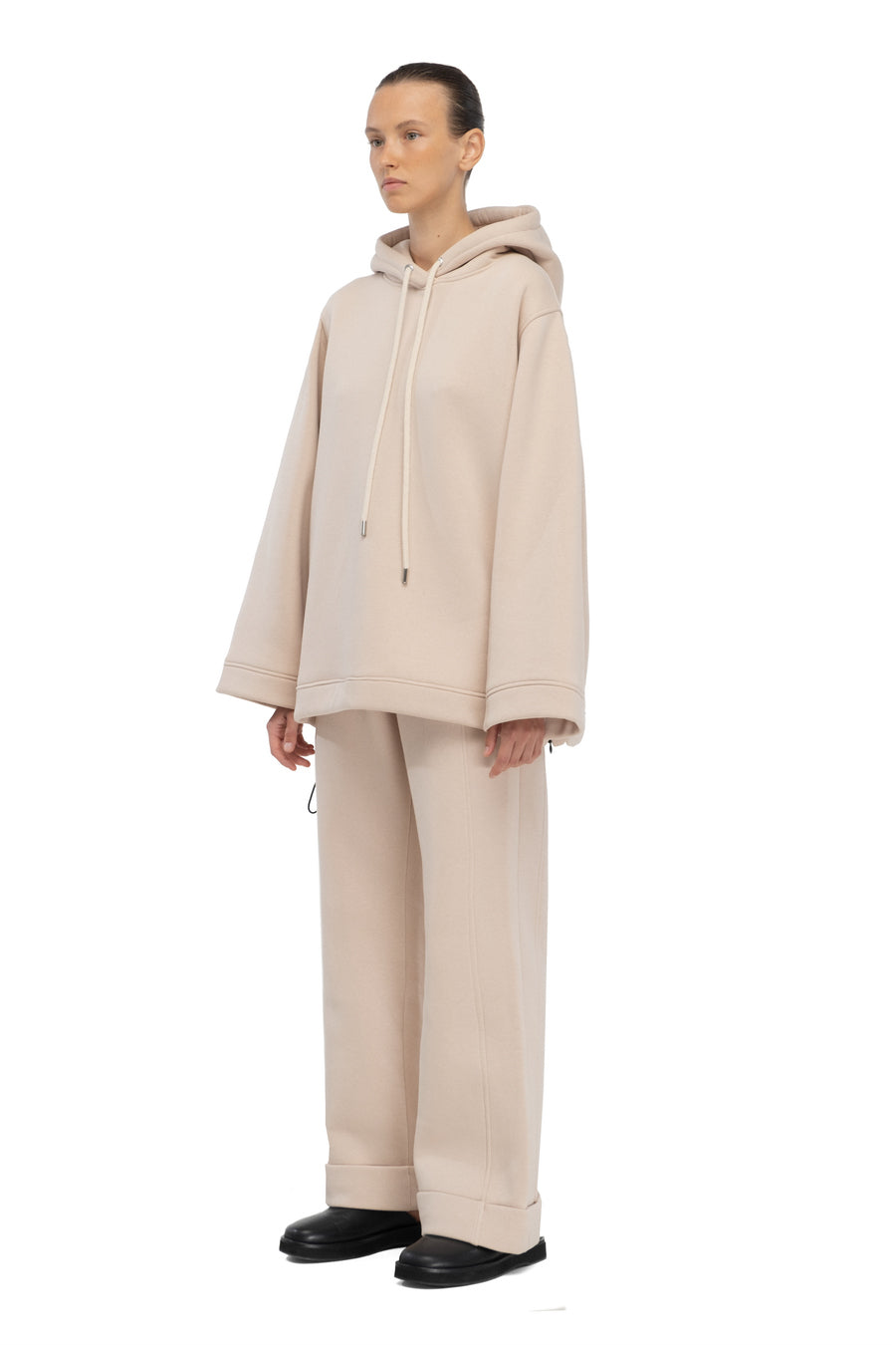 Sand Fleece Flared Trousers Tracksuit