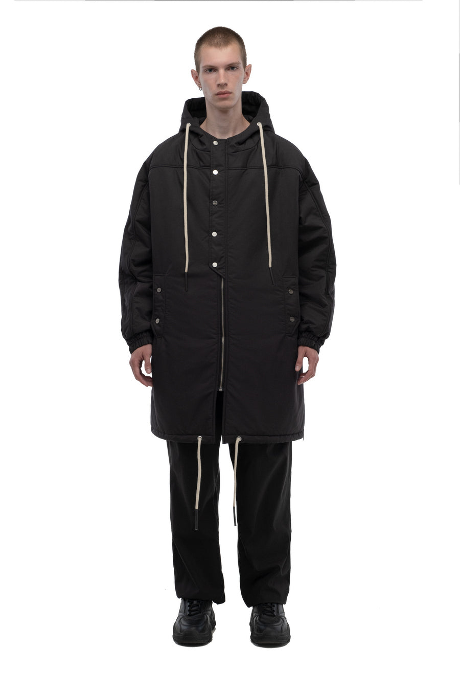 Black Oversized Hooded Coat