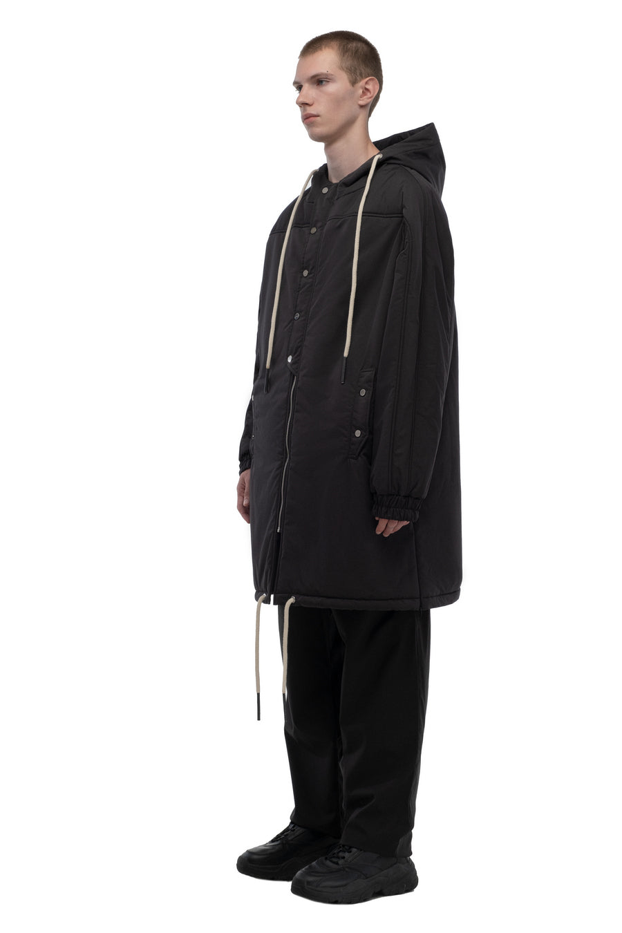 Black Oversized Hooded Coat