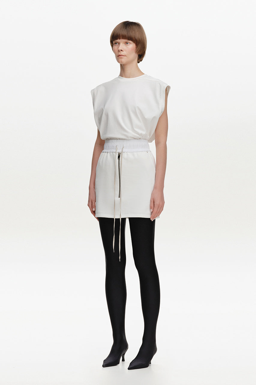 White Two-Pocket Miniskirt